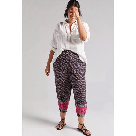 Anthropologie Smocked Balloon-Leg Pants NWT Size 14 - Picture 7 of 16